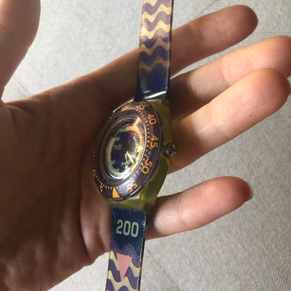 RARE Collectible vintage 90s SCUBA Swatch watch waterproof 1992 - Picture 5 of 7